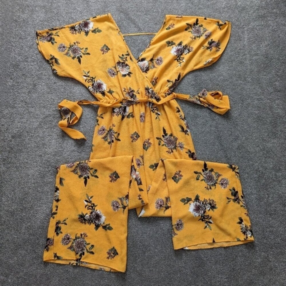 Streetwear Society maxi floral wrap jumpsuit Size Medium
